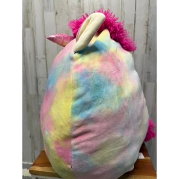 Squishmallow 20" Esmeralda Tie Dye Rainbow Unicorn Plush Toy‎ Large Soft Pillow - Picture 4 of 5